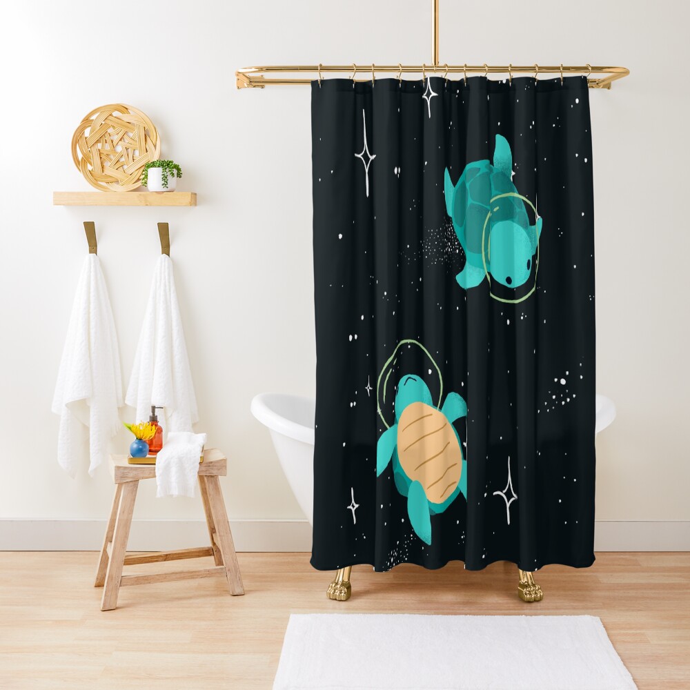 Space Turtles Shower Curtain