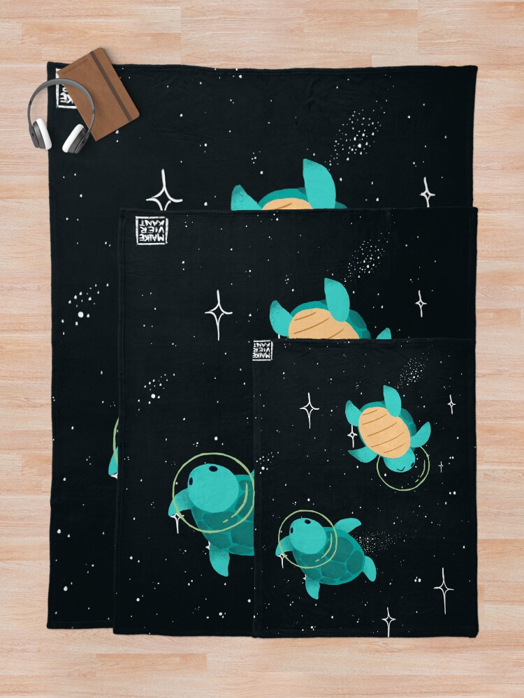 Alternate view of Space Turtles Throw Blanket