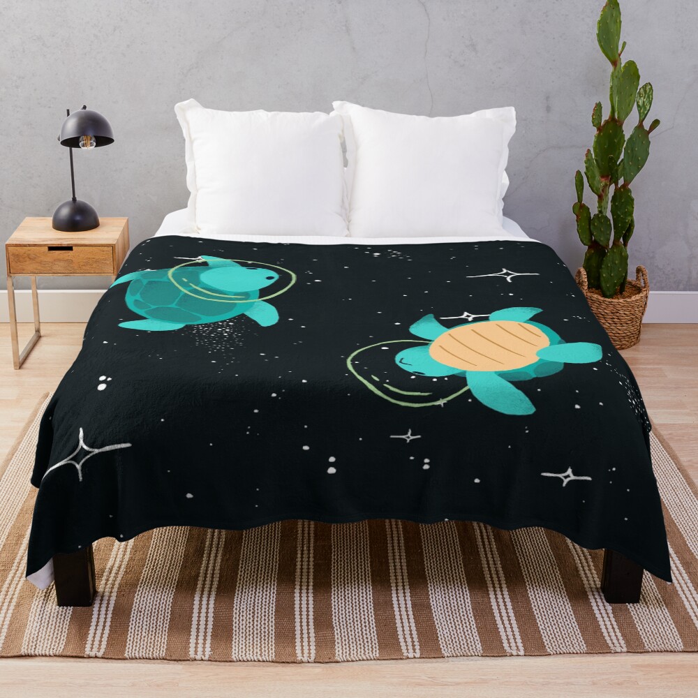 Space Turtles Throw Blanket