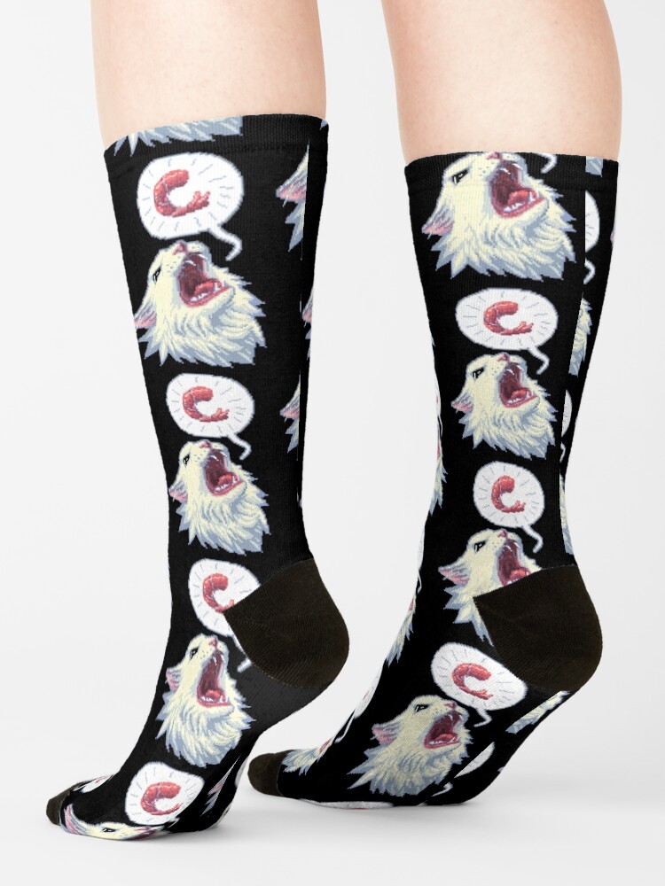 Alternate view of 8-bit Shrimpin' Thurston the cat Socks