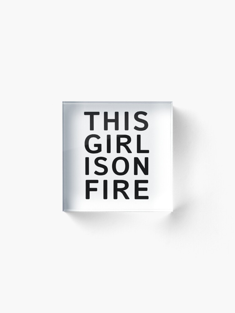 Alternate view of This girl is on fire. - Black Acrylic Block