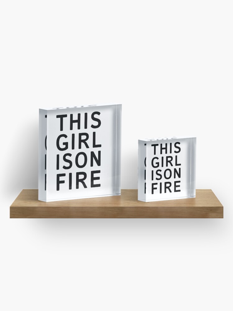 Alternate view of This girl is on fire. - Black Acrylic Block