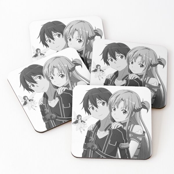 Item preview, Kirito, Asuna & Yui (Grayscale) designed and sold by Violet Dreaming.