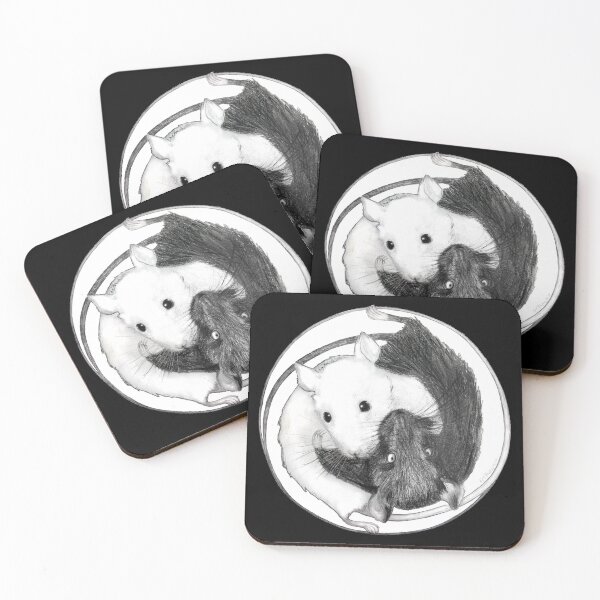 Aperçu de l'œuvre Souris Yin Yang noir créée et vendue par evafriese015.
