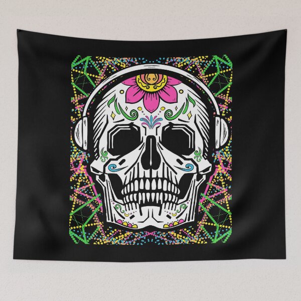 Item preview, Memento mori skull with headphones  designed and sold by reasonablemunki.
