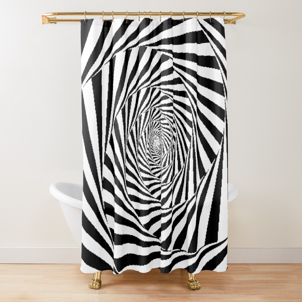 Optical Illusion Beige Swirl,  ur,shower_curtain_closed,square,1000x1000