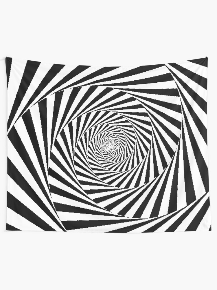 Alternate view of Espiral Hipnótica, Optical Illusion Beige Swirl Tapestry