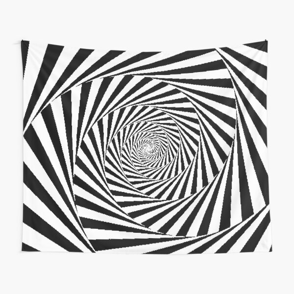 Espiral Hipnótica, Optical Illusion Beige Swirl Tapestry