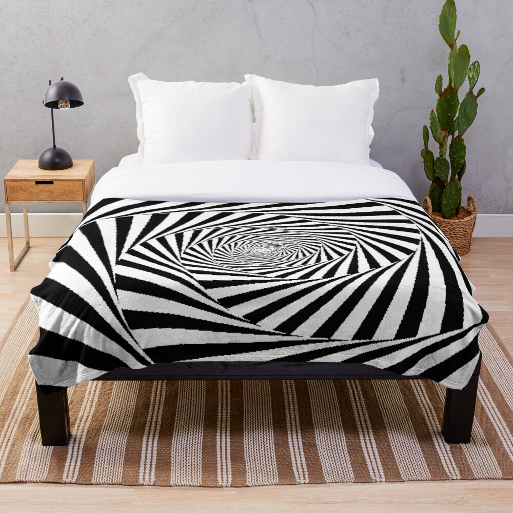 Optical Illusion Beige Swirl,  ur,blanket_medium_bed,square,x1000