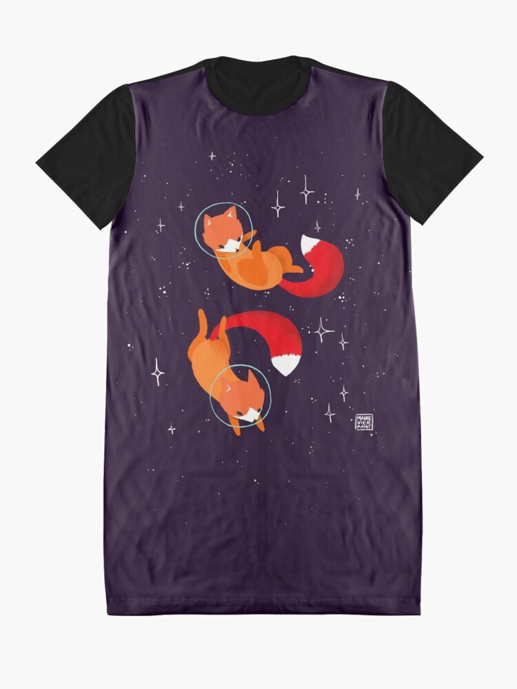 Alternate view of Space Foxes Graphic T-Shirt Dress