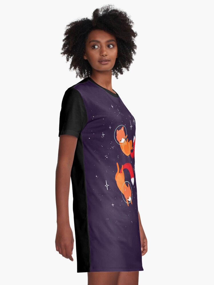 Alternate view of Space Foxes Graphic T-Shirt Dress