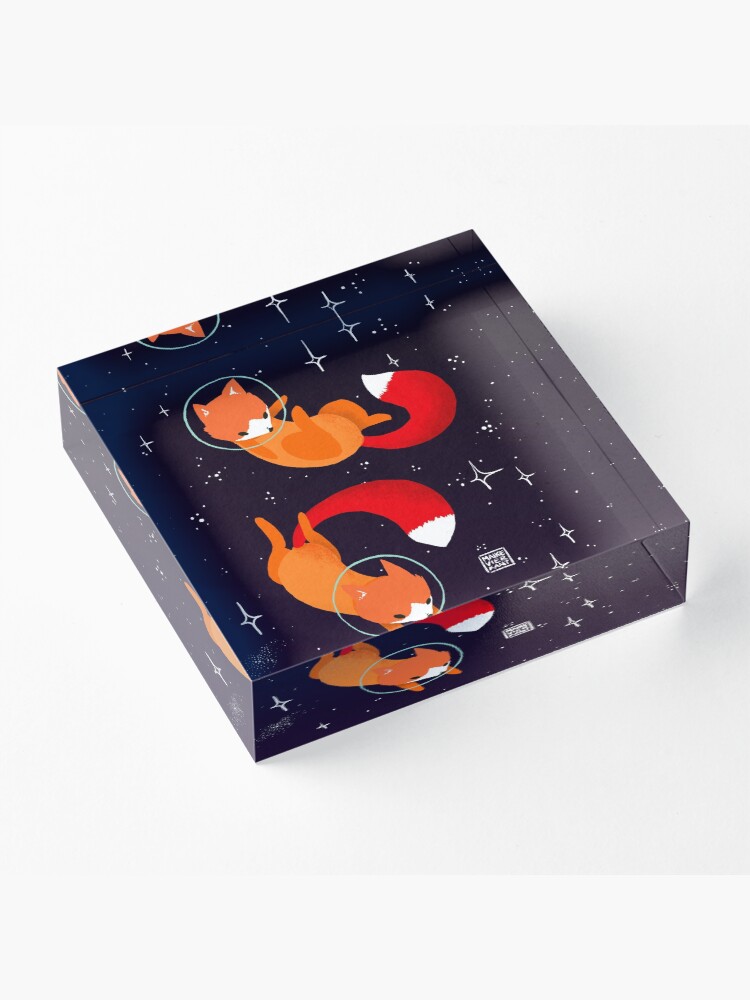 Alternate view of Space Foxes Acrylic Block