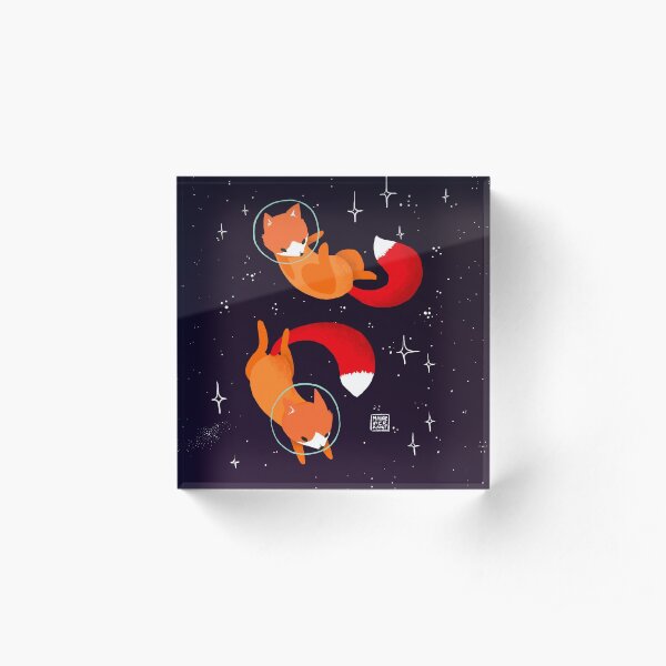 Space Foxes Acrylic Block