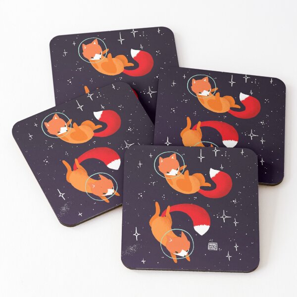 Space Foxes Coasters (Set of 4)