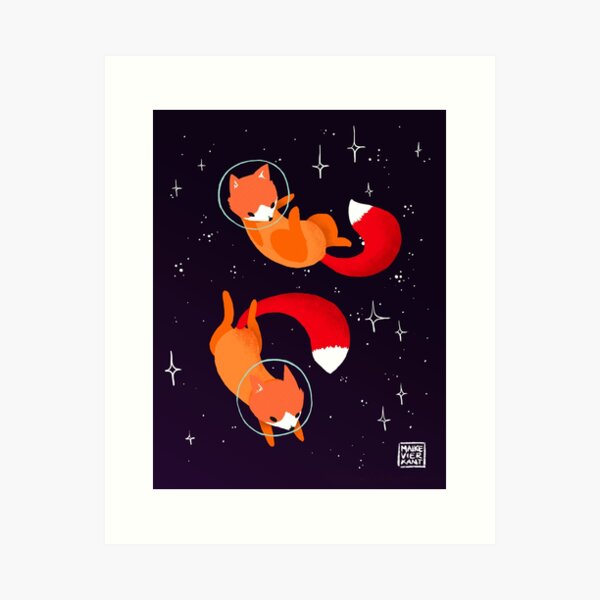 Space Foxes Art Print