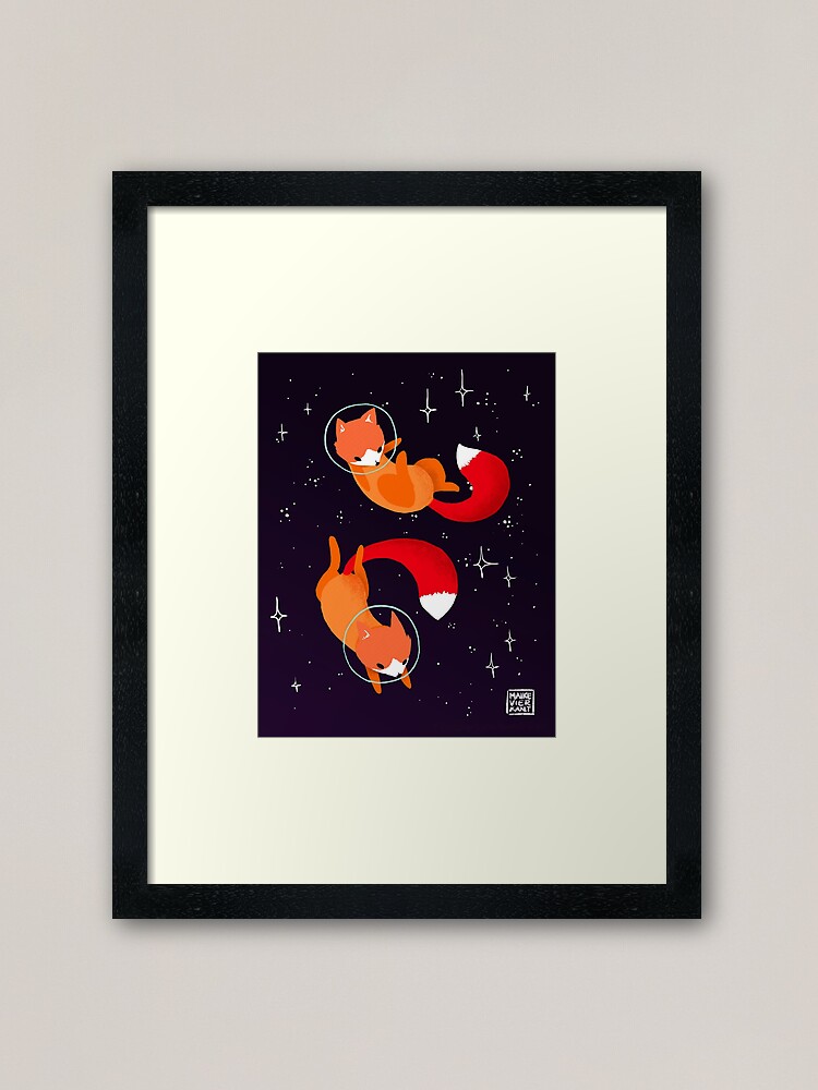 Alternate view of Space Foxes Framed Art Print