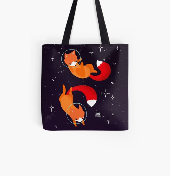Space Foxes All Over Print Tote Bag