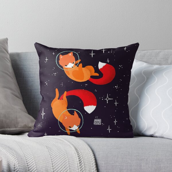 Space Foxes Throw Pillow