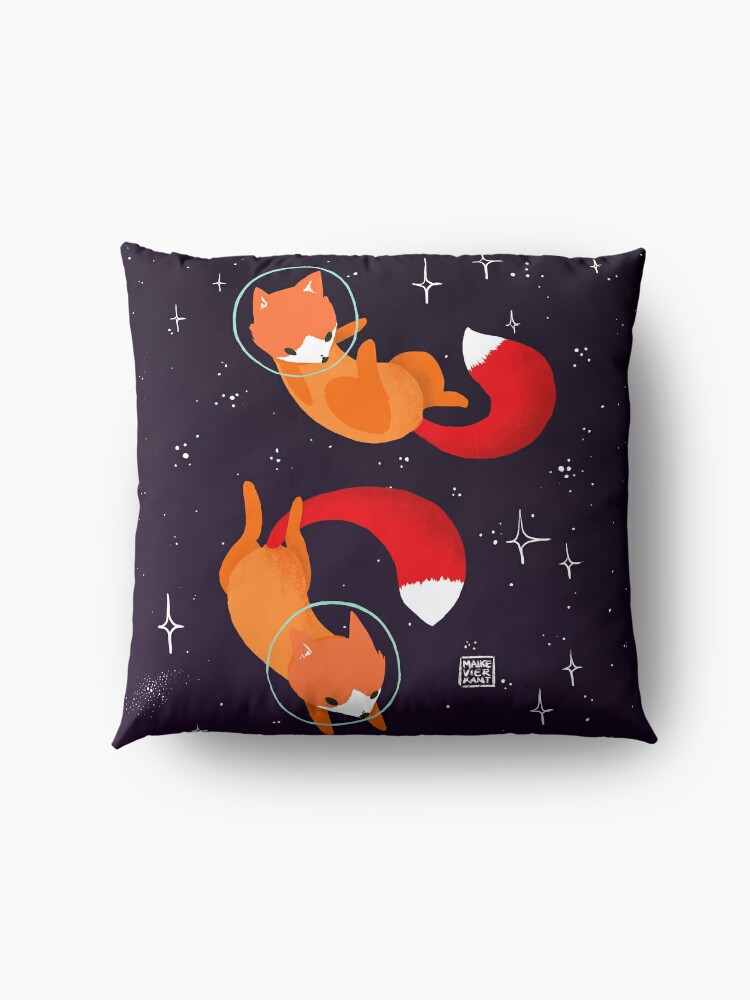 Alternate view of Space Foxes Floor Pillow