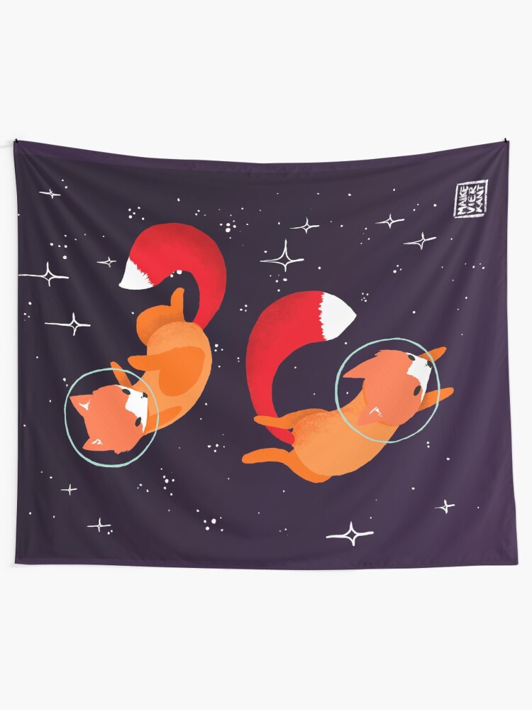 Alternate view of Space Foxes Tapestry