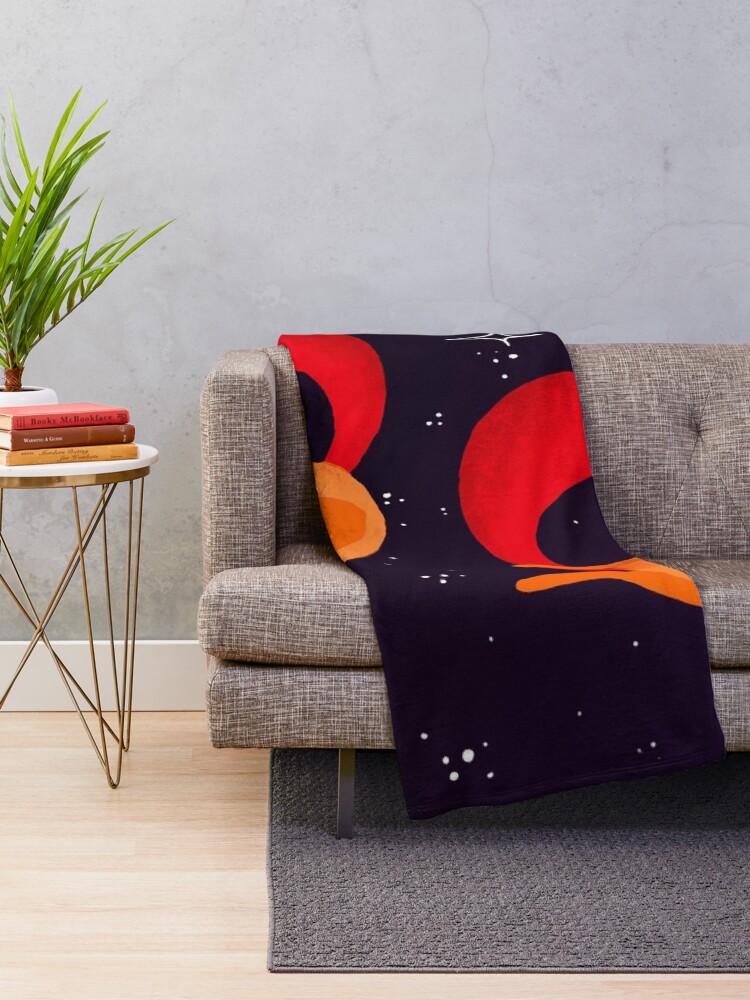 Alternate view of Space Foxes Throw Blanket
