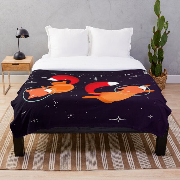 Space Foxes Throw Blanket