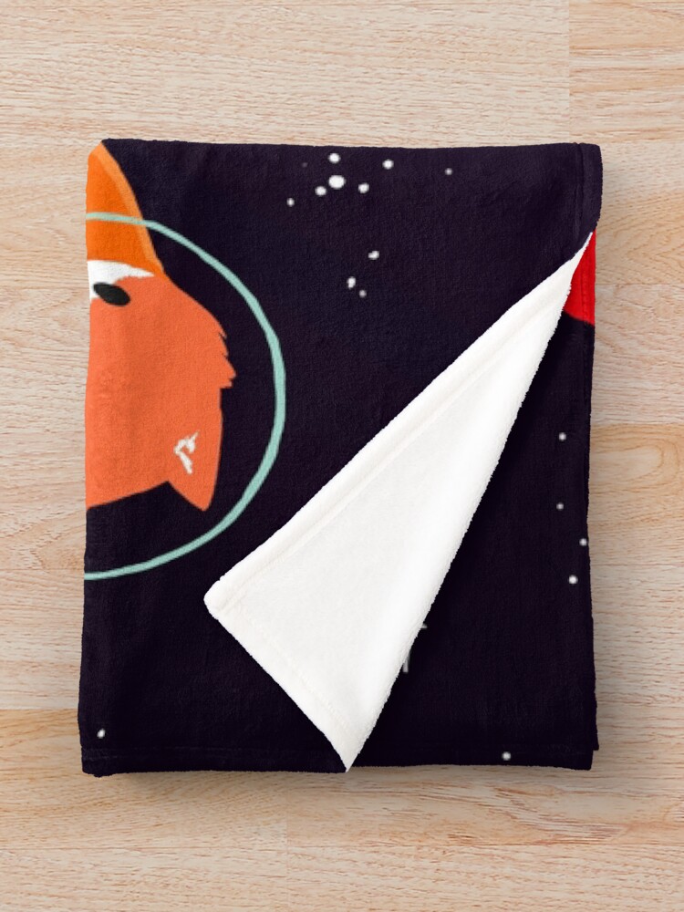 Alternate view of Space Foxes Throw Blanket