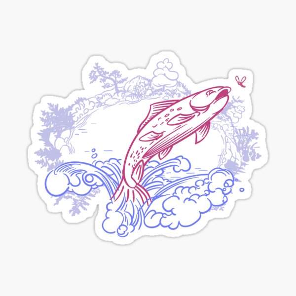 Fish & fly Sticker