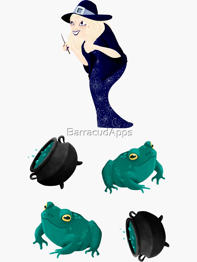 Aperçu 3 sur 3. Sticker avec l'œuvre Sorcière Âgée créée et vendue par BarracudApps.