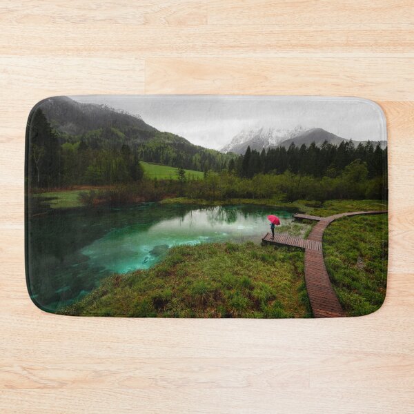 Item preview, Red umbrella green lake designed and sold by Patrik Lovrin.