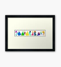 11 Princesses Inspired Silhouette Framed Print