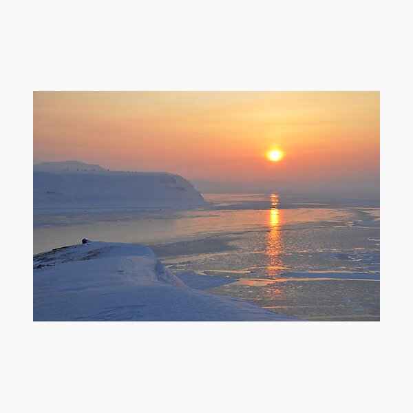 Isfjorden Sunset in March Photographic Print