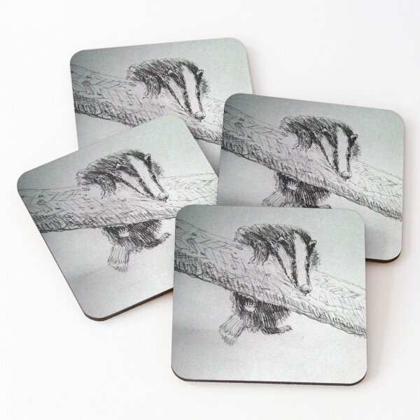 Item preview, Badger on a branch designed and sold by MoMoJaJa.