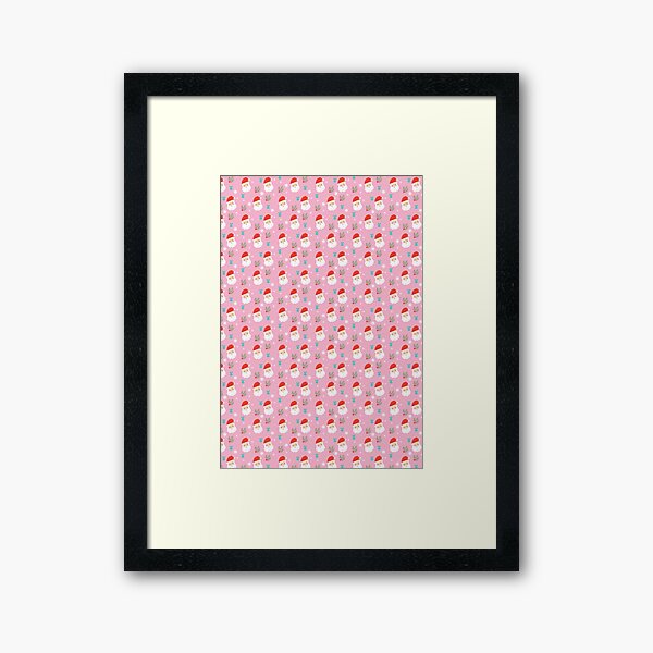 Motif Père Noël rose Impression encadrée