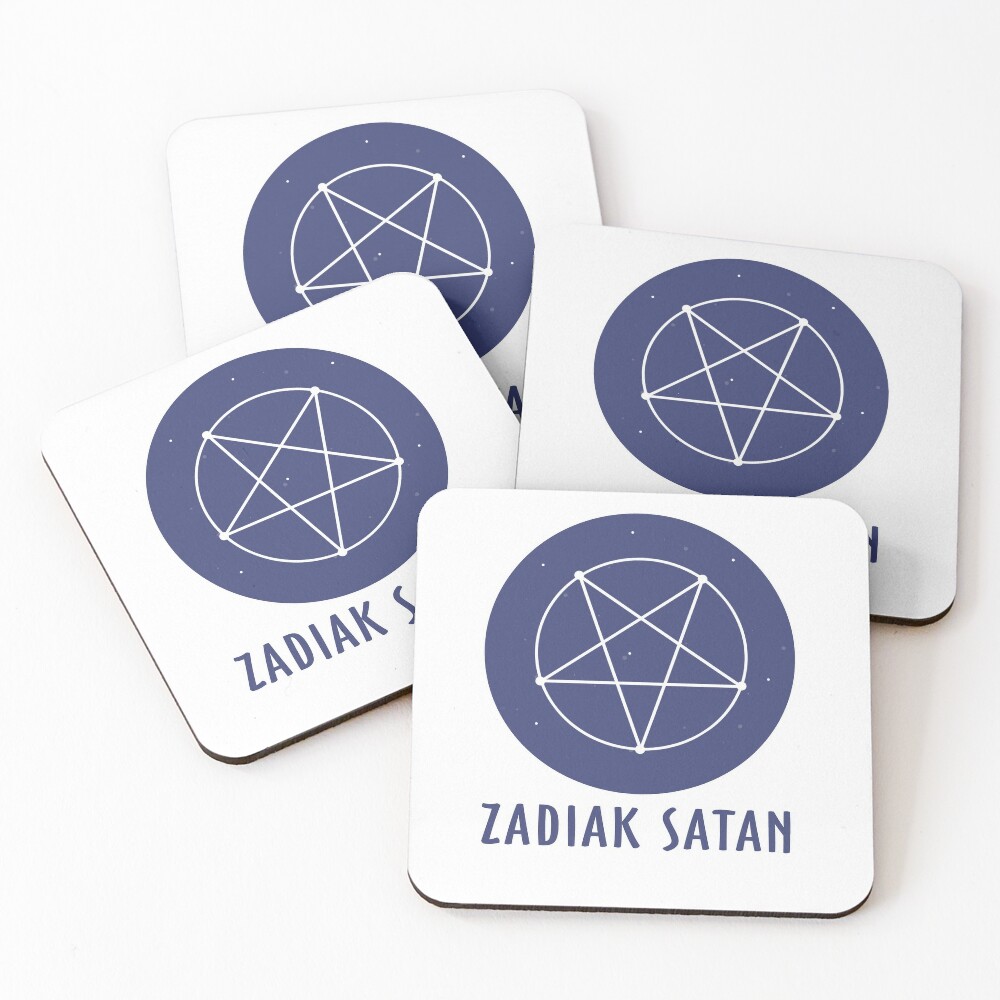 Zadiak Satan Coasters Set Of 4 By Borzk Redbubble - devil symbol roblox