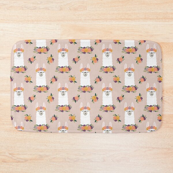 Item preview, Floral Llamas - floral crowns llama on blush designed and sold by littlearrow.