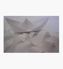 Paper Boat on a Stormy Sea Photographic Print