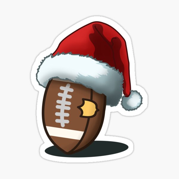 Santa Claus Hat & American Football- Merry Christmas! | Greeting Card