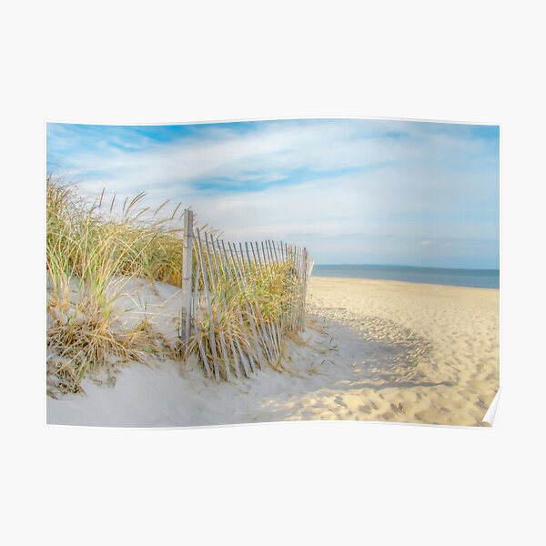 Sandy Beach, Ocean, and Dunes Poster
