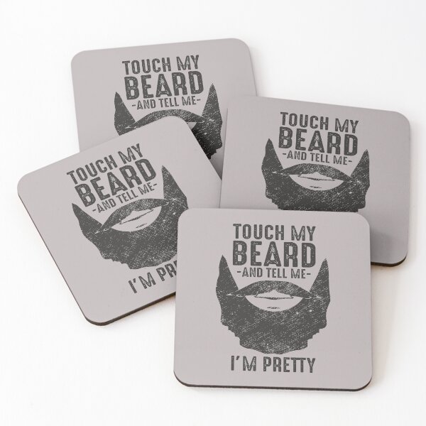 Item preview, Touch my beard and tell me I'm pretty funny gift bearded men with black facial hair  designed and sold by alenaz.
