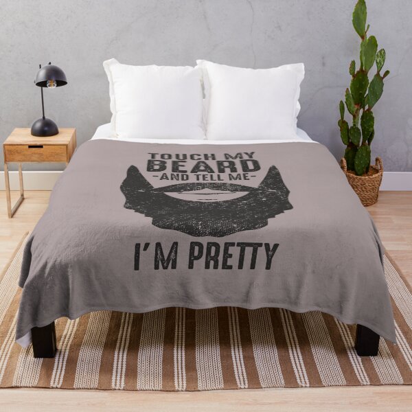 Item preview, Touch my beard and tell me I'm pretty funny gift bearded men with black facial hair  designed and sold by alenaz.