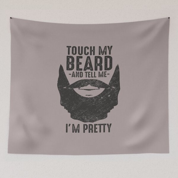 Item preview, Touch my beard and tell me I'm pretty funny gift bearded men with black facial hair  designed and sold by alenaz.