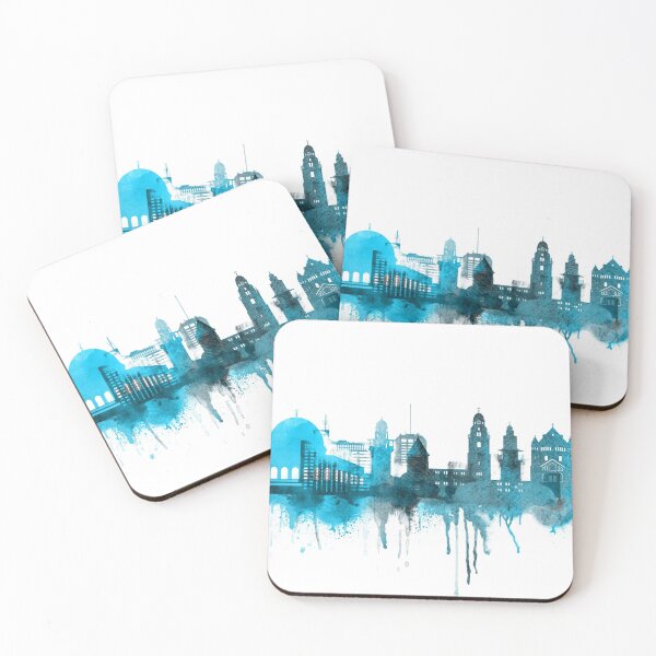 Item preview, Jerusalem Israel Monochrome Blue Skyline designed and sold by DimDom.