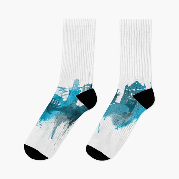 Item preview, Jerusalem Israel Monochrome Blue Skyline designed and sold by DimDom.