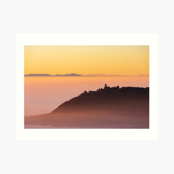 Sea of clouds and Castle of Haut-Koenigsbourg Art Print