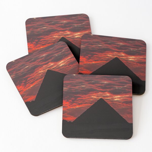 Item preview, Dramatic sunset behind one of the 3 great Pyramids in Cairo - Egypt designed and sold by MichielTon.