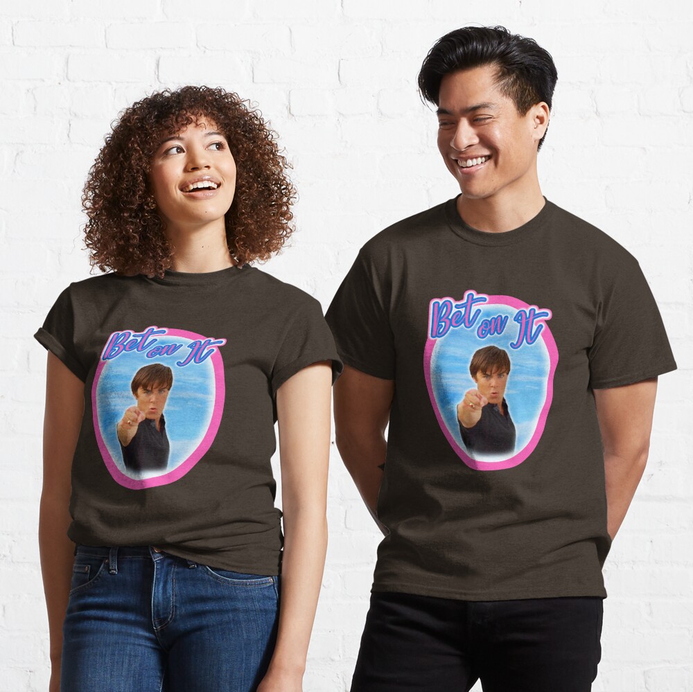 Discover Maglietta T-Shirt School Musical Troy Bolton Uomo Donna Bambini - Bet On It High School Zac Efron Fan Art