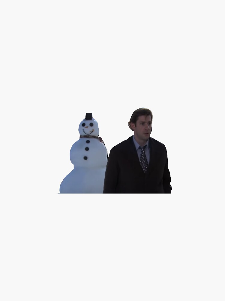 "jim and dwight from the office having a snowball fight" Sticker for