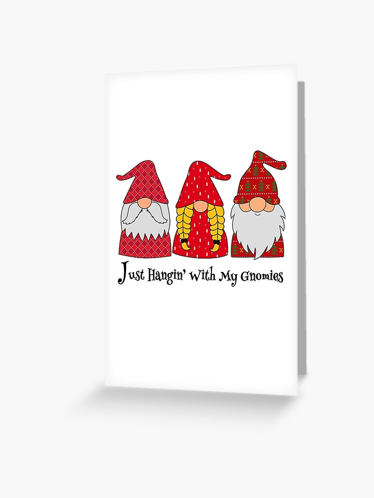 Three Gnomes In Red - Just Hangin' With My Gnomies Christmas T-Shirt Three Gnomes In Red - Just Hangin' With My Gnomies Christmas T-Shirt