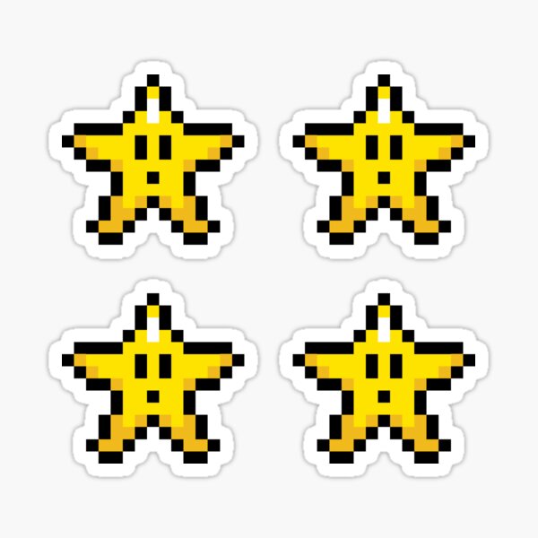 Pixel Star Stickers 4x Sticker